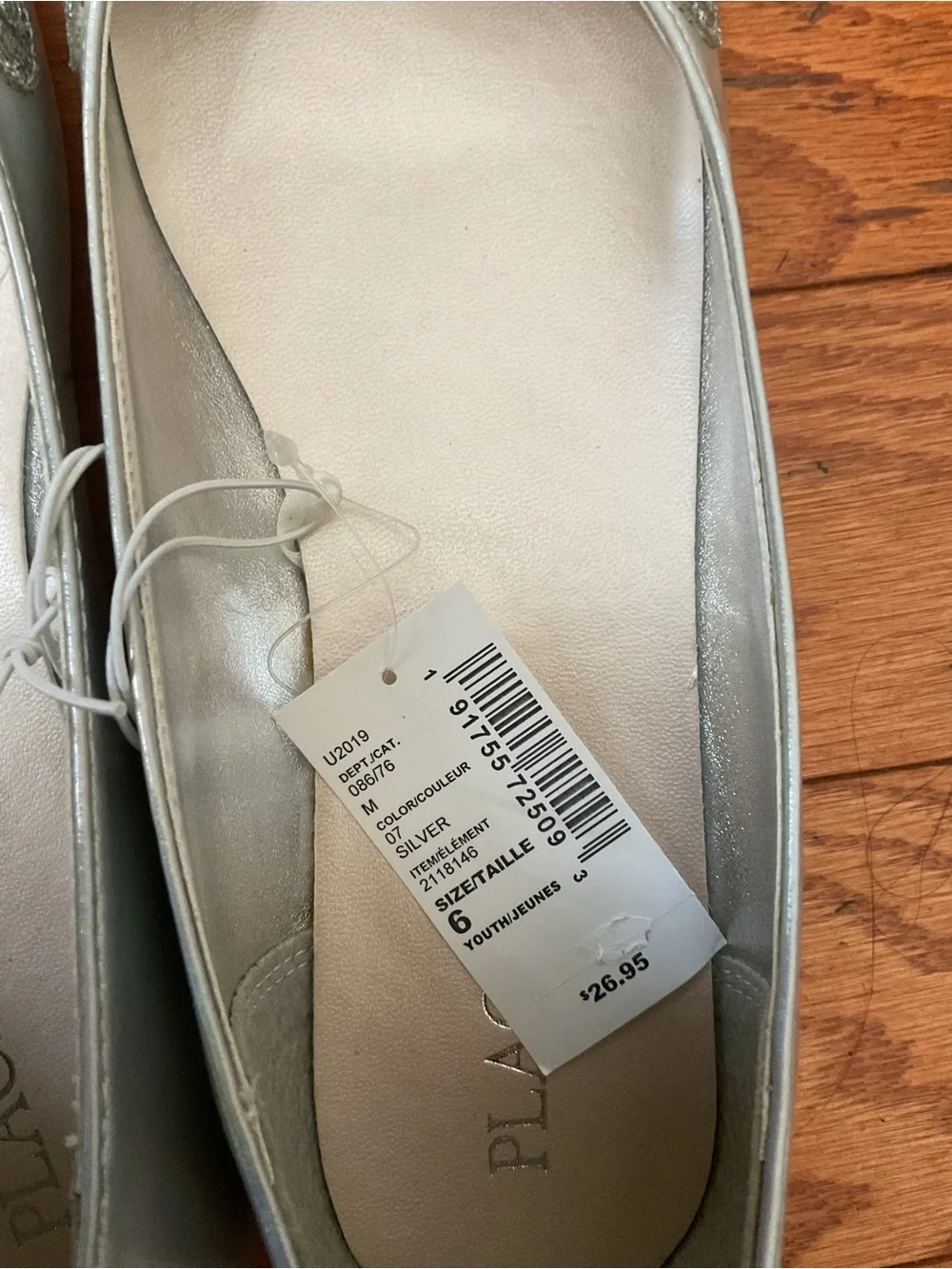 Girls Silver Children’s Place Non-Marking Ballet Flats- Brand New